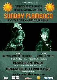 spectacle Sunday Flamenco. Le dimanche 12 février 2023 à Paris19. Paris.  17H00